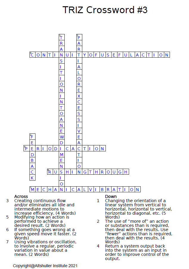 Crossword 3 answers.699