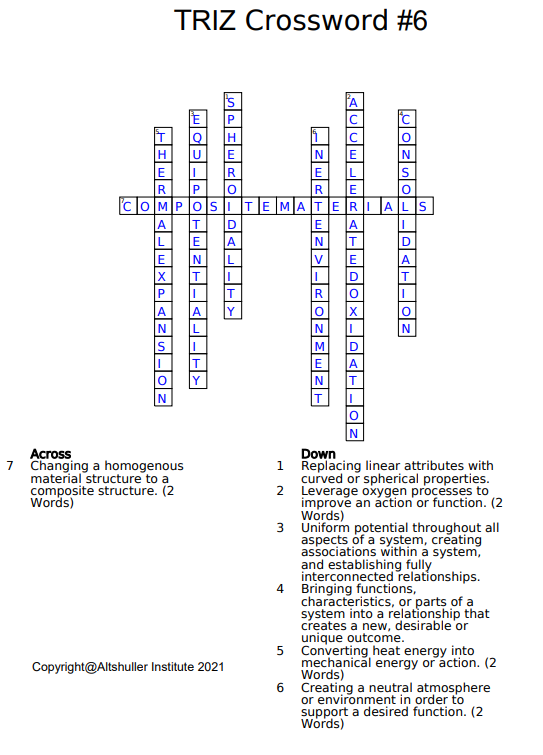 Crossword 6 Ans.2101 